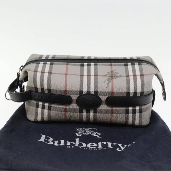 Burberrys Nova Check Clutch Bag PVC Gray Auth 77007V - Picture 13 of 15